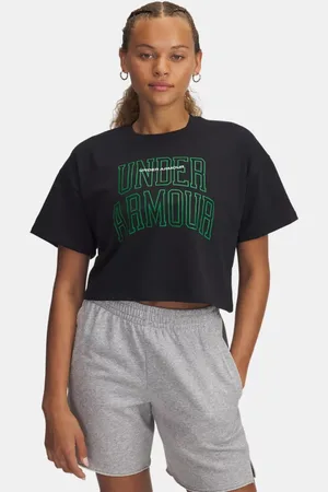 Under Armour Varsity Mix Heavyweight kurzärmliges Crop-Oberteil für Damen / Weiß L