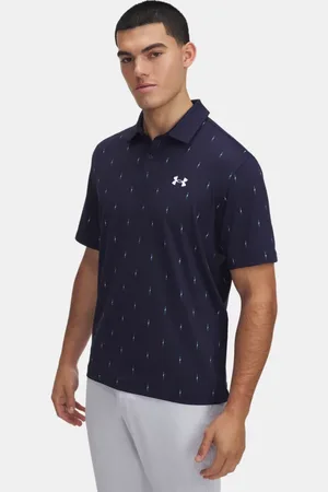 Under Armour Tee To Green Poloshirt mit Aufdruck für Herren Midnight Blaue Marine / Weiß L