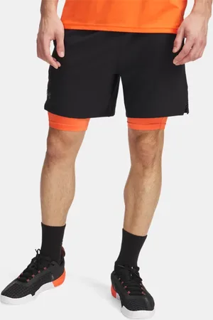 Under Armour Vanish Woven 2-in-1 Shorts für Herren / Fire / Pitch Grau L