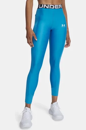 Under Armour HeatGear® gerippte Leggings für Damen Ether / Ether / Weiß L