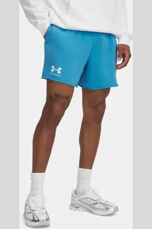Under Armour Rival Shorts aus French Terry für Herren (15 cm) Ether / Onyx Weiß 3XL
