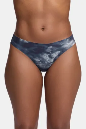 Under Armour Pure Stretch No Show Tanga mit Aufdruck im 3er-Pack für Damen Downpour / Prime Rosa / Schwarz L