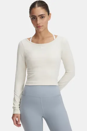 Under Armour Train Seamless Langarm-Oberteil für Damen Stein / Weiß L