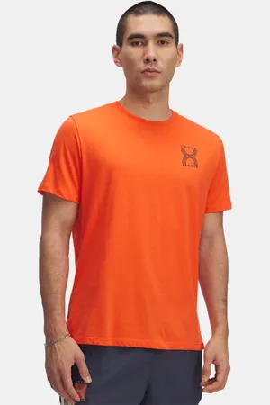Under Armour Run 96 Kurzarm-Oberteil für Herren Fire / Downpour Grau L