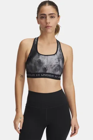 Under Armour Armour® Mid Crossback Sport-BH mit Aufdruck für Damen / Titan Grau / Titan Grau L