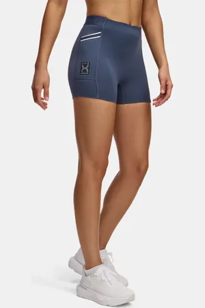 Under Armour Run 96 Shorts für Damen Downpour / Weiß Quartz / Anthracite L