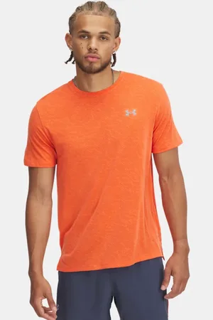 Under Armour Launch Camo Kurzarm-Oberteil für Herren Fire / Reflektierend L