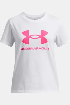 Under Armour Kurzarm-Top mit großem Logo für Mädchen / Super Rosa / Super Rosa YLG (149 - 160 cm)