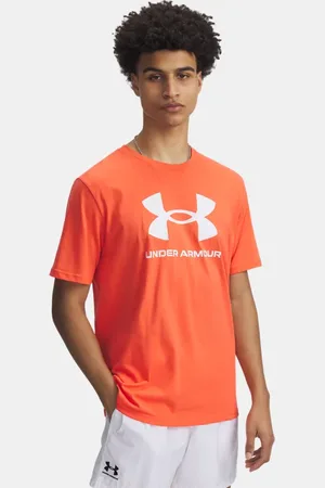 Under Armour Kurzarm-Oberteil mit Logo für Herren Fire / Weiß L