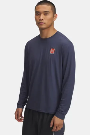 Under Armour Run 96 Langarm-Oberteil für Herren Downpour / Weiß Quartz L