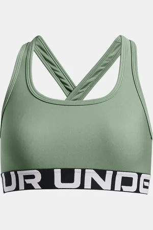 Under Armour Crossback Sport-BH für Mädchen Silica / Weiß YLG (149 - 160 cm)