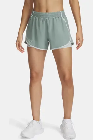 Under Armour Fly By 2-in-1-Shorts für Damen Silica / Hydro / Reflektierend L