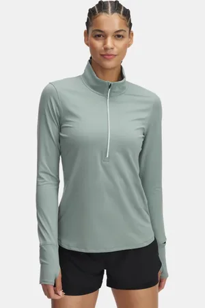 Under Armour Qlifier Run Shirt mit ½ Zip für Damen Silica / Reflektierend XL