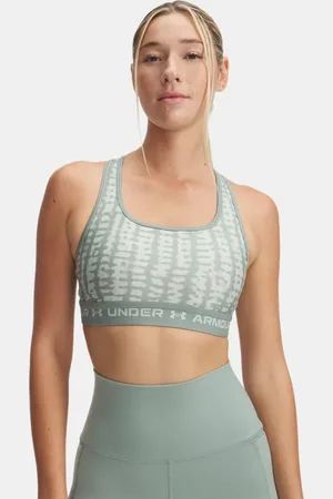 Under Armour Armour® Mid Crossback Sport-BH mit Aufdruck für Damen Silica / Hydro / Hydro L