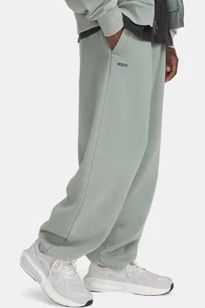 Under Armour Icon Oversize-Hose aus gewaschenem Fleece für Herren Silica / Weiß L