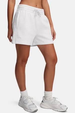 Under Armour Rival Fleece Shorts für Damen Distant Medium Heather / Weiß L