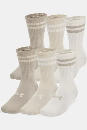 Under Armour Unisex Essential Crew-Socken im 6er-Pack Stein / Stein / Timberwolf Taupe S