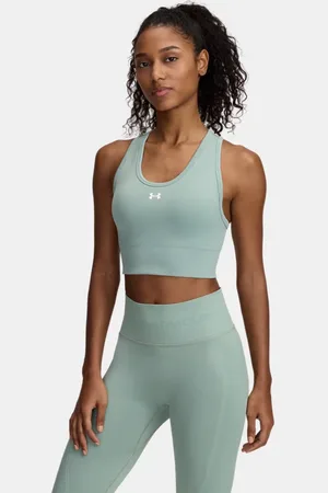 Under Armour Vanish Seamless Mid Sport-BH für Damen Silica / Weiß L