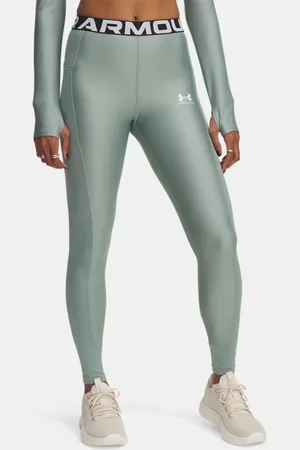 Under Armour HeatGear® gerippte Leggings für Damen Silica / Silica / Weiß L