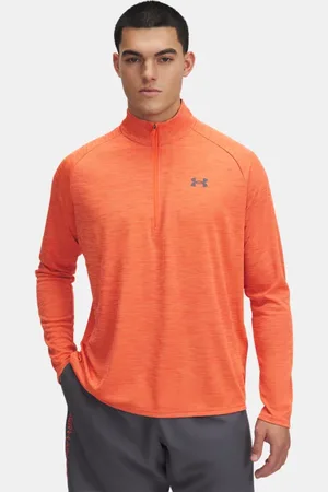 Under Armour Tech™ Strukturiertes Oberteil mit ½-Zip für Herren Fire / Ares Rot / Castlerock L