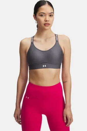 Under Armour Infinity 2.0 Mid Sport-BH für Damen Castlerock / Weiß L A-C