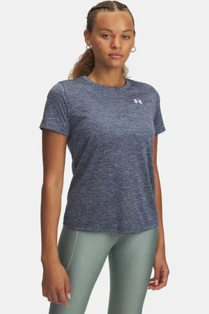 Under Armour Tech™ Twist Kurzarm-Oberteil für Damen Downpour / Weiß L