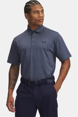 Under Armour Playoff 3.0 Stripe Poloshirt für Herren Midnight Blaue Marine / Downpour Grau / Midnight Blaue Marine L