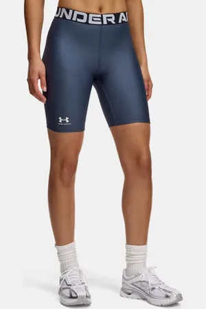 Under Armour HeatGear® Shorts (20 cm) für Damen Downpour / Weiß L