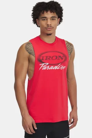Under Armour Project Rock Iron Tanktop für Herren Lava / Weiß L