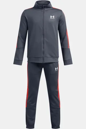 Under Armour Icon Strick-Trainingsanzug für Jungen Downpour / Fire / Weiß YLG (149 - 160 cm)