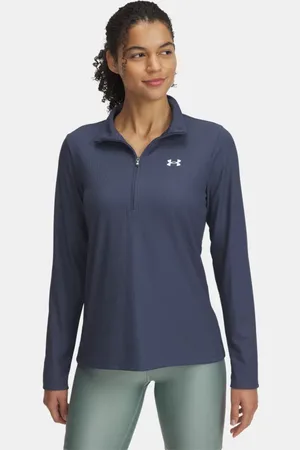 Under Armour Tech™ Rib mit ½-Zip für Damen Downpour / Weiß L