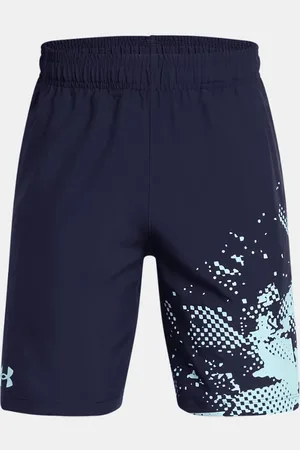 Under Armour Tech™ gewebte Shorts mit Aufdruck für Jungen Midnight Blaue Marine / Stream / Stream YLG (149 - 160 cm)