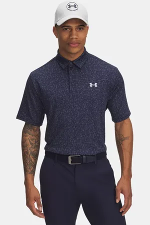 Under Armour Playoff 3.0 Poloshirt mit Aufdruck für Herren Midnight Blaue Marine / Downpour Grau / Halo Grau L