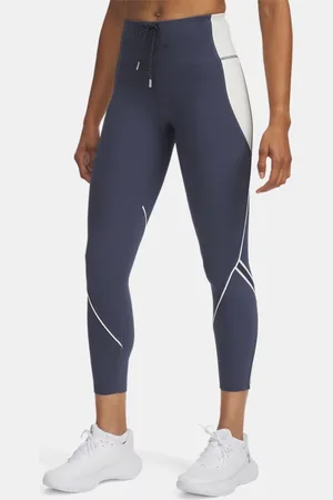 Under Armour Run 96 Tights für Damen Downpour / Weiß Quartz / Fire L