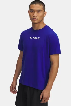 Under Armour Trail Run T-Shirt mit Grafik für Herren Royal / Reflektierend L