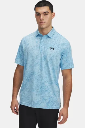 Under Armour Playoff Jacqrd-Poloshirt für Herren Stream / Ether / Schwarz L