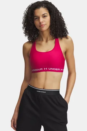Under Armour Sport-BH Armour® Mid Crossback für Damen Shaded Fuchsia / Weiß L
