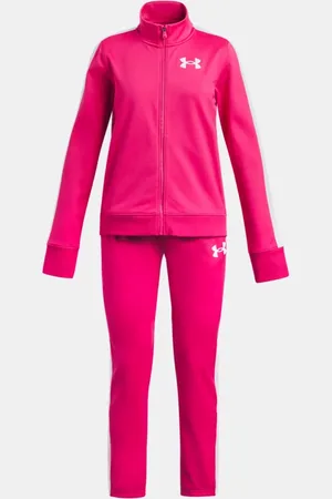 Under Armour Strick-Trainingsanzug für Mädchen Shaded Fuchsia / Weiß / Weiß YLG (149 - 160 cm)