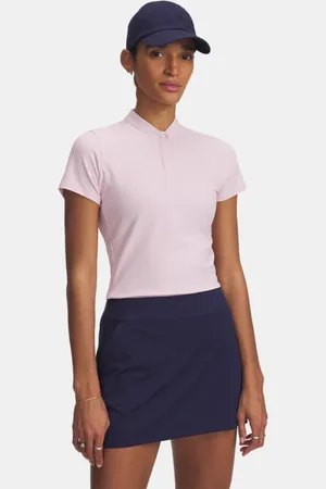 Under Armour Drive Chill Kurzarm-Poloshirt für Damen Prime / Downpour Grau L