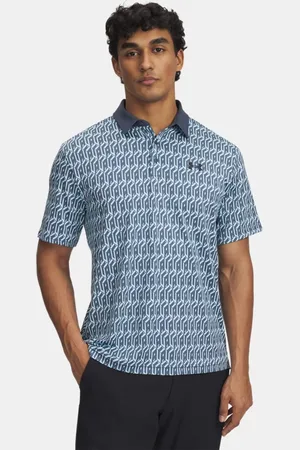 Under Armour Playoff 3.0 Poloshirt mit Aufdruck für Herren Stream / Downpour Grau / Schwarz L