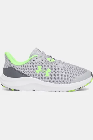 Under Armour Grade School Pursuit 4 Laufschuhe für Jungen Mod / Castlerock / Hyper Grün 35.5