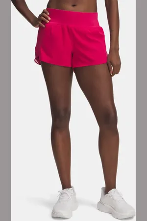 Under Armour Launch Pro Shorts (8 cm) für Damen Shaded Fuchsia / Reflektierend L