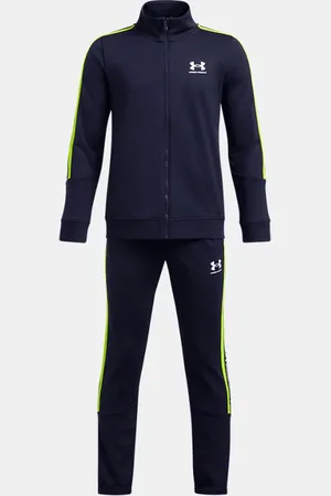Under Armour Icon Strick-Trainingsanzug für Jungen Midnight Blaue Marine / High Vis Gelb / Weiß YLG (149 - 160 cm)