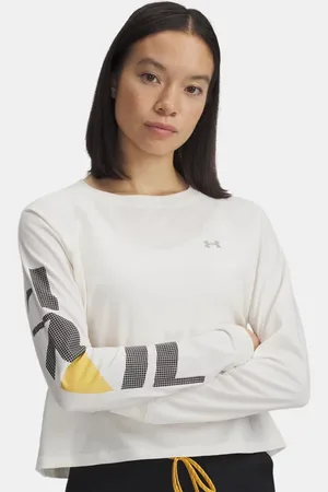 Under Armour Trail Run Langarm-Oberteil mit Grafik für Damen Stein / Schwarz / Reflektierend L