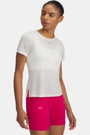 Under Armour Trail-Running-Kurzarmoberteil für Damen Stein / Reflektierend L