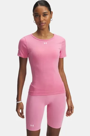 Under Armour Vanish Seamless Kurzarm-Oberteil mit Waschung für Damen Shaded Fuchsia / Weiß L