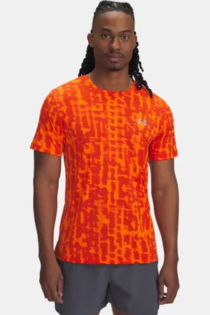 Under Armour Launch Kurzarm-Oberteil mit Druck für Herren Solar / Reflektierend 3XL