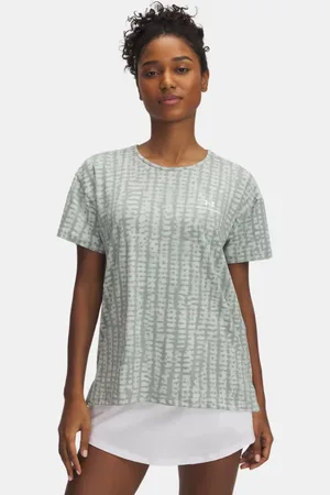 Under Armour Vanish Energy 2.0 Kurzarm-Crop-Oberteil mit Druck für Damen Hydro / Silica / Weiß L