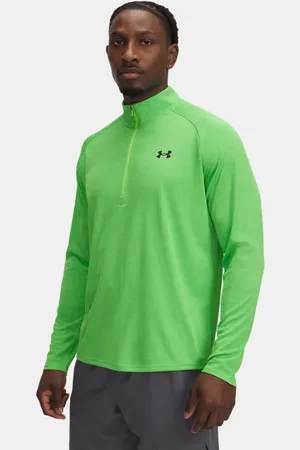 Under Armour Tech™ Strukturiertes Oberteil mit ½-Zip für Herren Cyber / Schwarz L