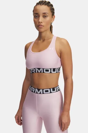 Under Armour HeatGear® Armour Mid Sport-BH mit Branding für Damen Prime / Weiß L